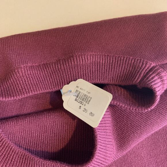 Be Cool Tank Top Women M/L Raspberry Sleeveless Ribbed Knit Crew Neck Fitted - Picture 10 of 12